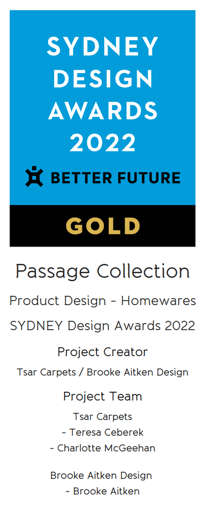 Passage collection wins Gold at the Sydney Design Awards